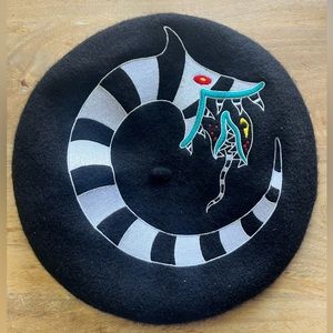 Embroidered Beetlejuice Sandworm Beret